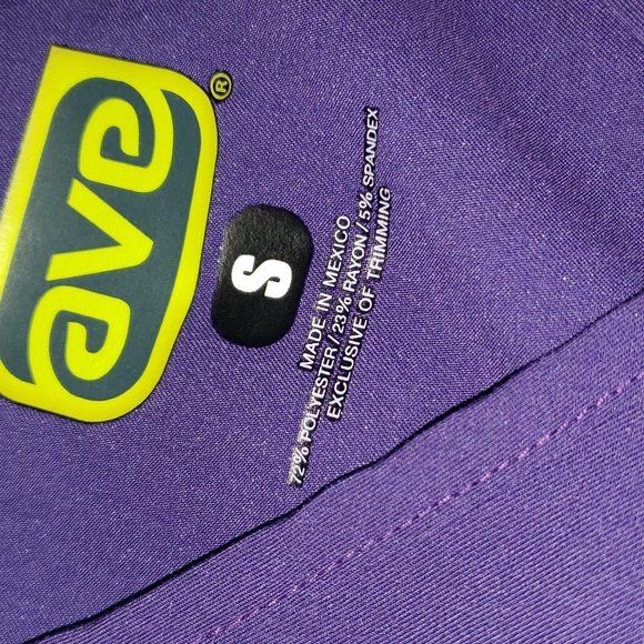 EUC x4 Ave Medical Purple and Black Scrub Tops Pocket - Picture 4 of 4